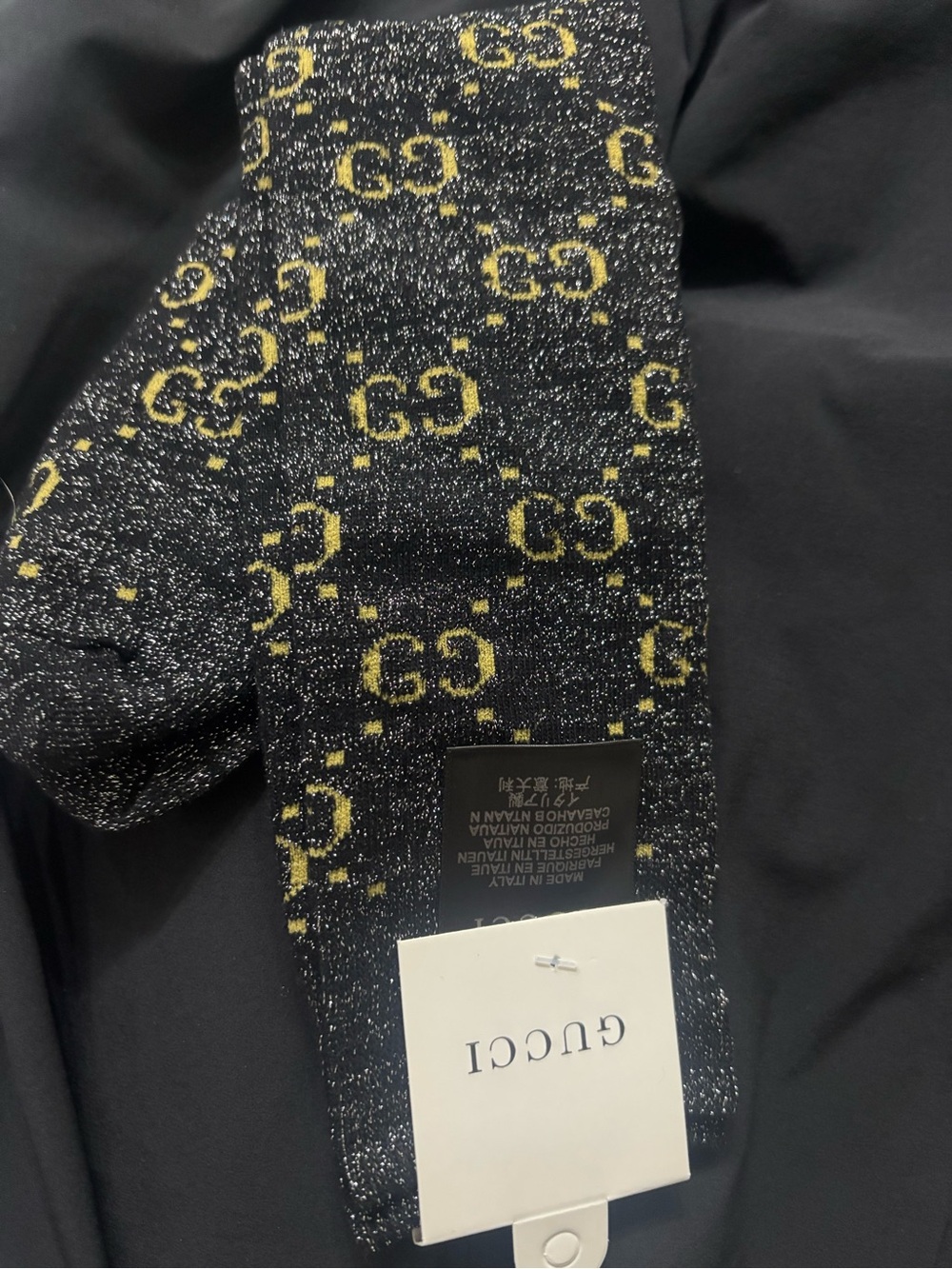 Black & Gold Logo Crew Socks - Picture 5 of 5